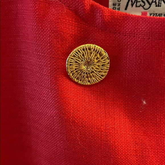 Yves Saint Laurent Vibrant Red Blazer with Gold Buttons - Picture 5 of 5